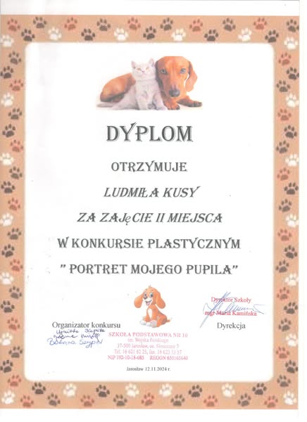Gratulacje dla Olivii i Ludmiły zajęcie III i II miejsca w konkursie plastycznym 